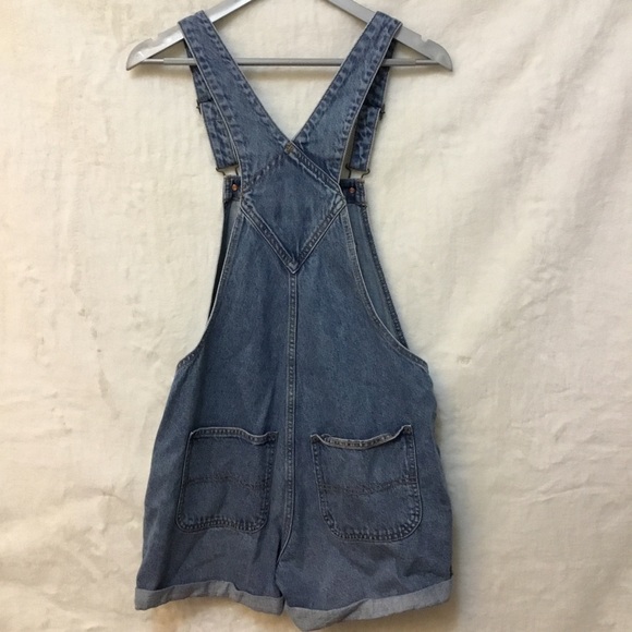 Old Navy Blue Distressed Denim Overalls Rompers - Picture 7 of 16